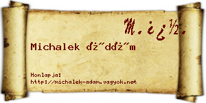 Michalek Ádám névjegykártya